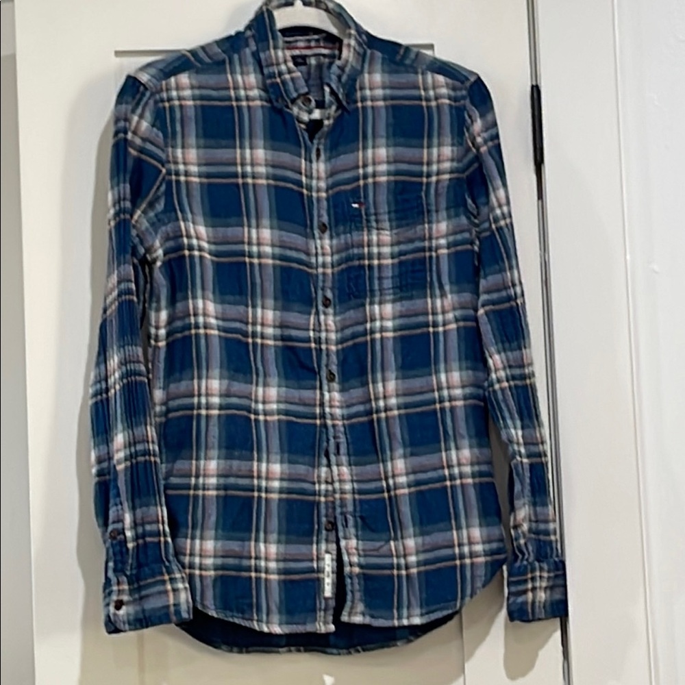 Tommy Hilfiger Men's Blue Plaid Shirt